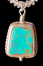 tibetan vintage to antique turquoise amulet w/quartz crystal